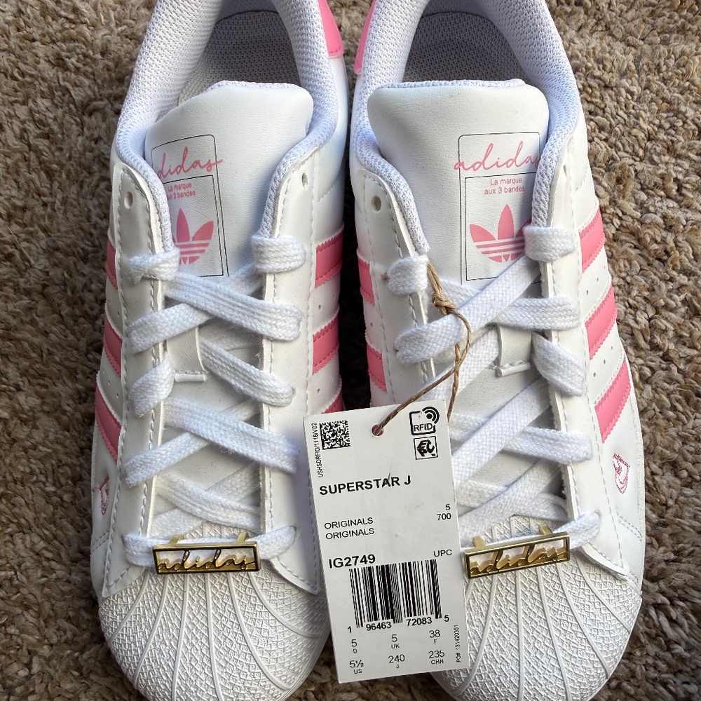 Adidas pink and white valentine day